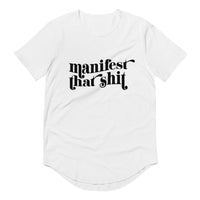 Manifest that shit Men's Curved Hem T-Shirt - Vibes Printed